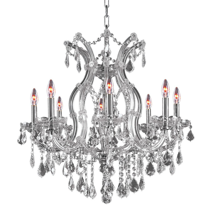 Carly-Jane 9 - Light Dimmable Tiered Chandelier, Chrome