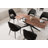 69.4" W 6-Person Rectangular Solid and Manufactured Wood Dining Table with Metal Legs-972372273