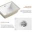 16 Inch Rectangle Undermount Bathroom Sink Under Counter Vanity Sink Opening Size White Porcelain Basin Sink Para Baños
