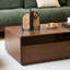 Table basse moderne moderne en bois massif avec rangement