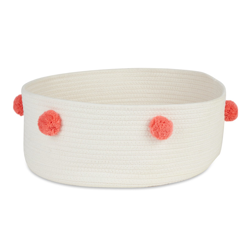Dakota Fields Decorative Basket, White/Pink
