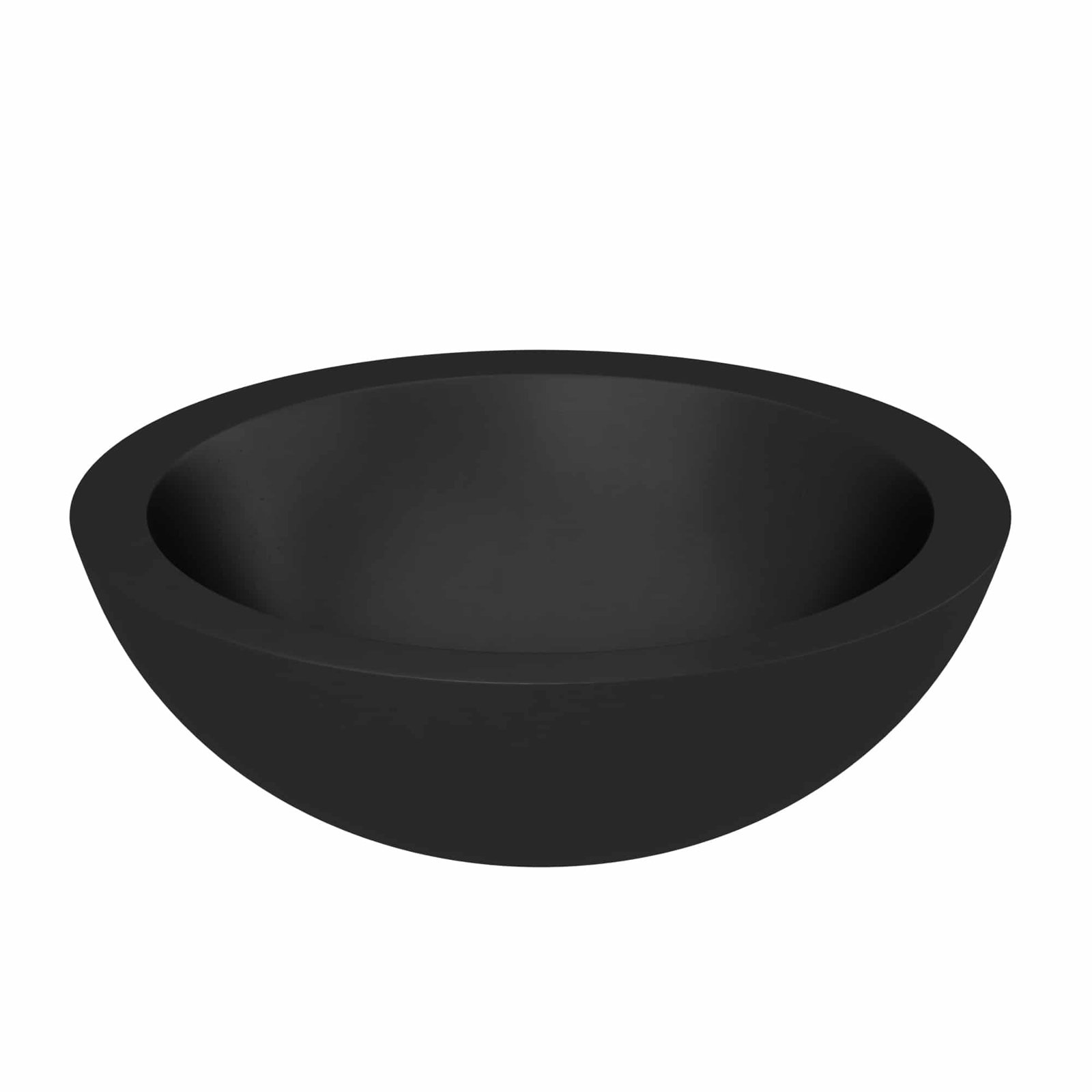 Morro Concrete Handmade Circular Vessel Bathroom Sink, Charcoal