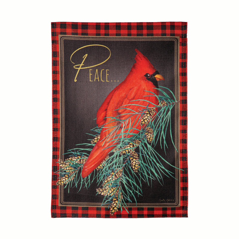 Drapeau de jardin en toile de jute Â« Cardinal Peace Â»