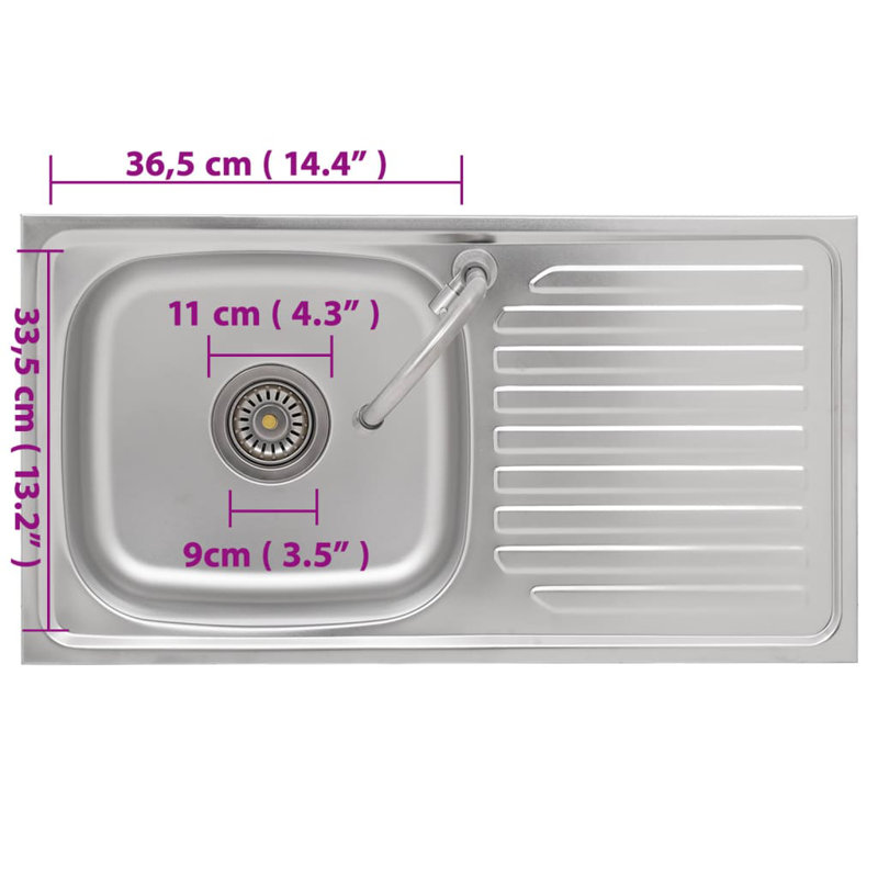 Freestanding Stainless Steel Outdoor Sink with Drainboard