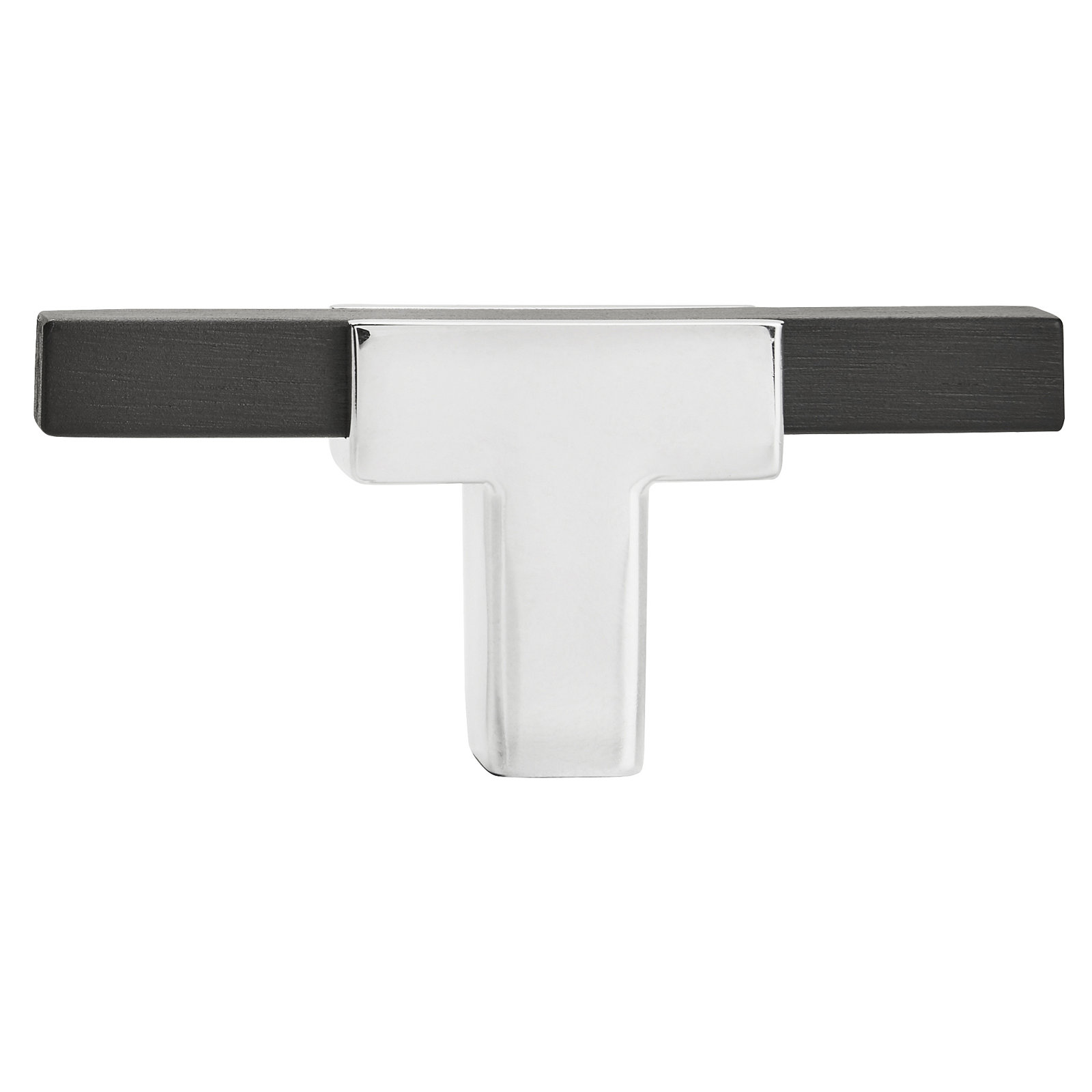 Urbanite 2 5/8" Length Bar Knob, Polished Chrome/Brushed Matte Black