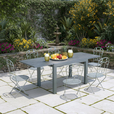Table d'extérieur, table d'extérieur rectangulaire en aluminium