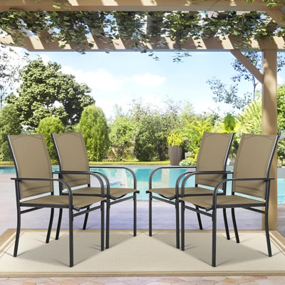 Metal Gombosi with Armrests and High Backrest Set of 4