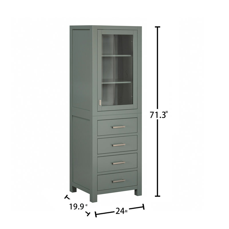 Modero 24" W x 71" H Linen Tower, Smoke Green