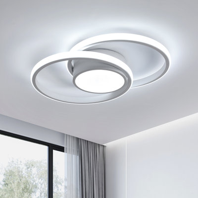 Double 2-Light LED Flush Mount Ceiling Light