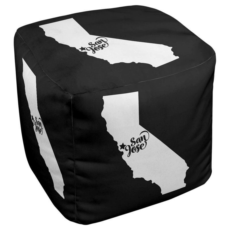 Repose-pieds cube en californie san jose, Noir