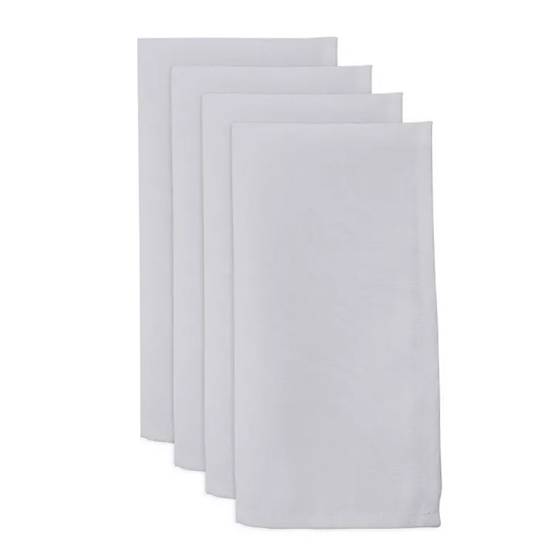 Polyester No Pattern Square Napkin, White
