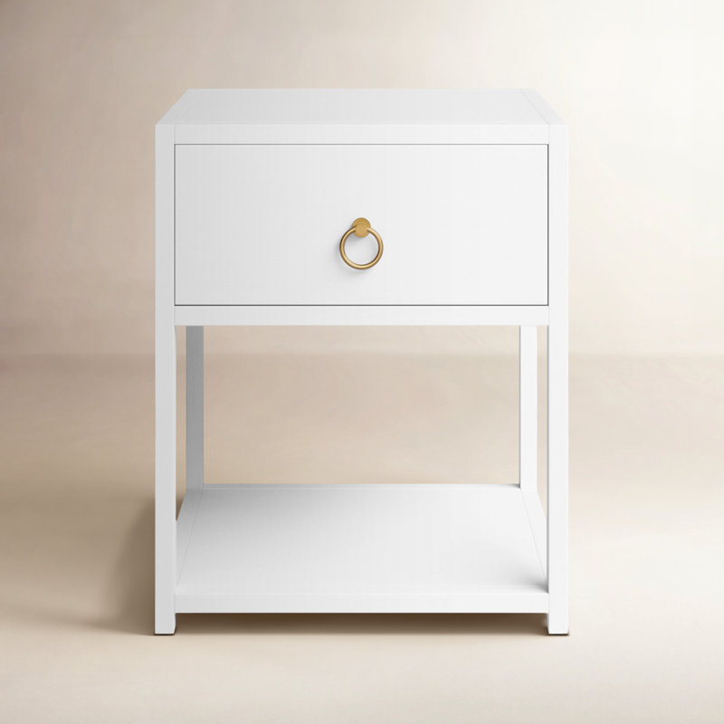 Elin 1-Drawer Nightstand, White
