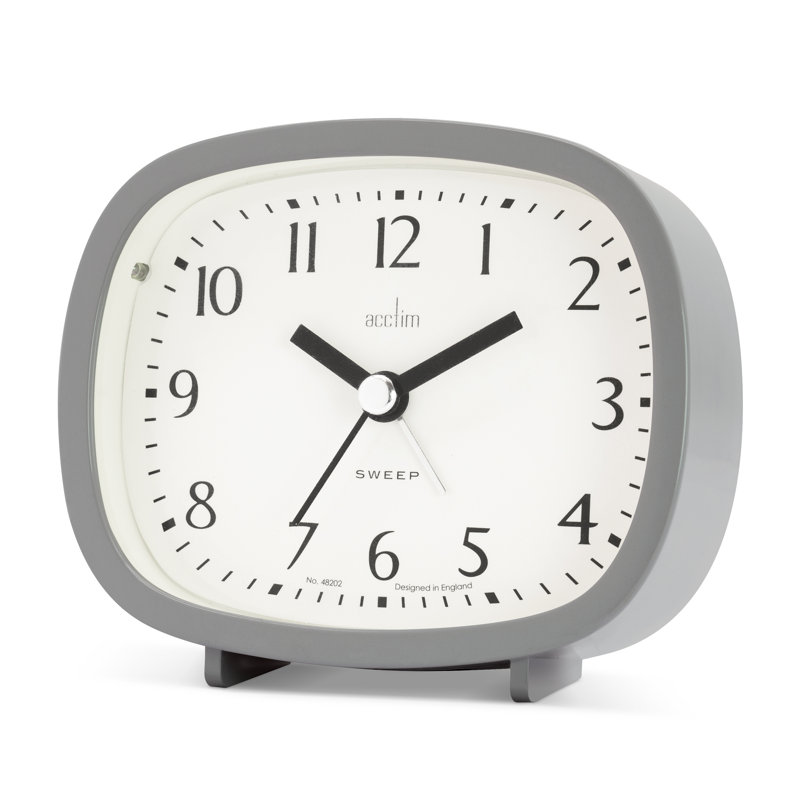 Acctim Hilda Analogue Alarm Clock Non Ticking Sweep Crescendo Alarm Backlight Contemporary, Pigeon