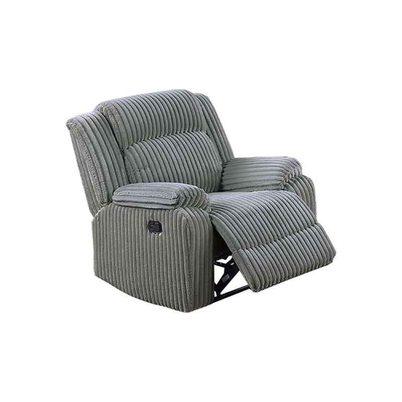 Fauteuil inclinable en velours côtelé fumé