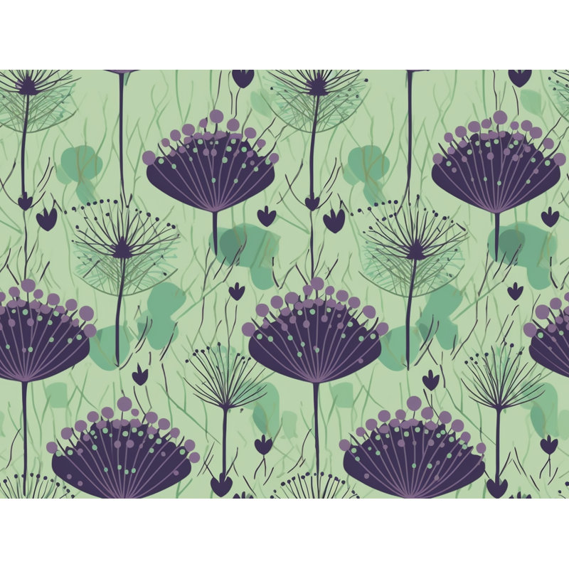 Motif de rideaux à motif floral vert - 6034, L 40 po x L 82 po