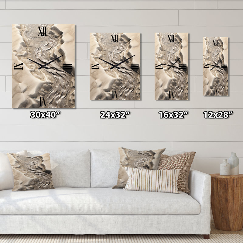 Horloge murale moderne Desert Rivers III, Grand