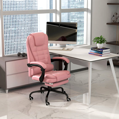 7-Point Vibrating Massage Office Chair, High Back Computer Chair with Lumbar Support, Footrest, Reclining Back, Adjustable Height