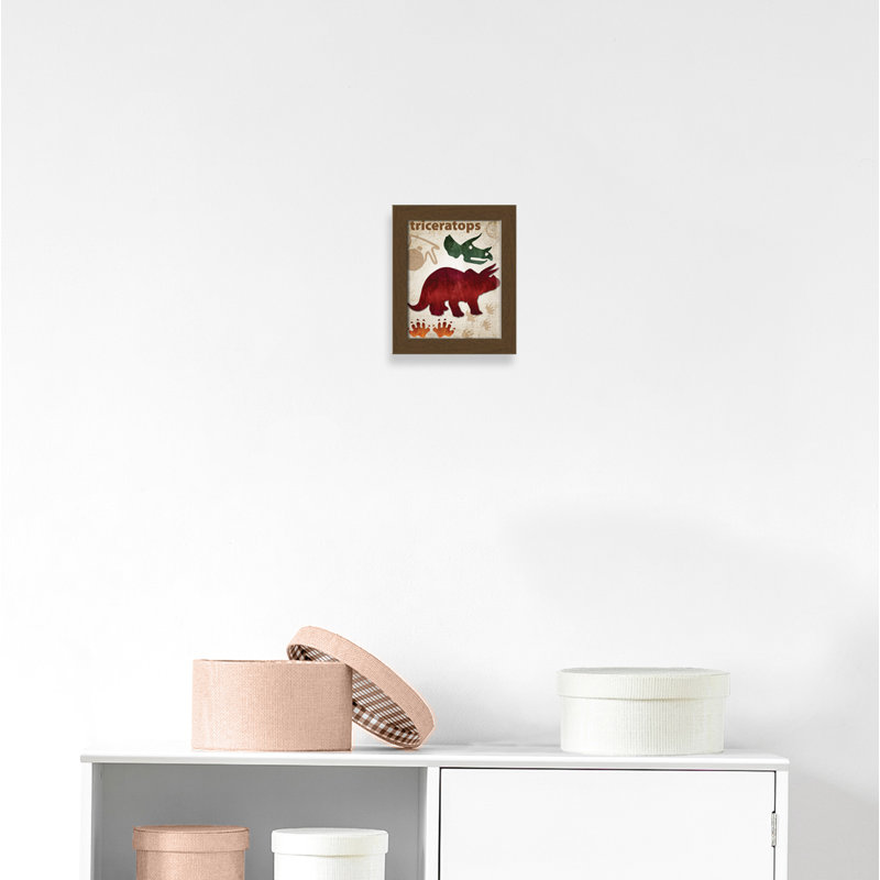 Adhésif décoratif dinosaures-04 ', H 12 po x l 10 po x P 0,625 po, Cadre plat noyer