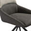 Chaise de salle à manger rembourrée pivotante en tissu deux tons gris Maverick