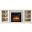 Meuble télé électrique en pierre pour foyer, encastrable 18 po, blanc, convient aux téléviseurs de 65 po, unité de rangement avec décoration et rangement