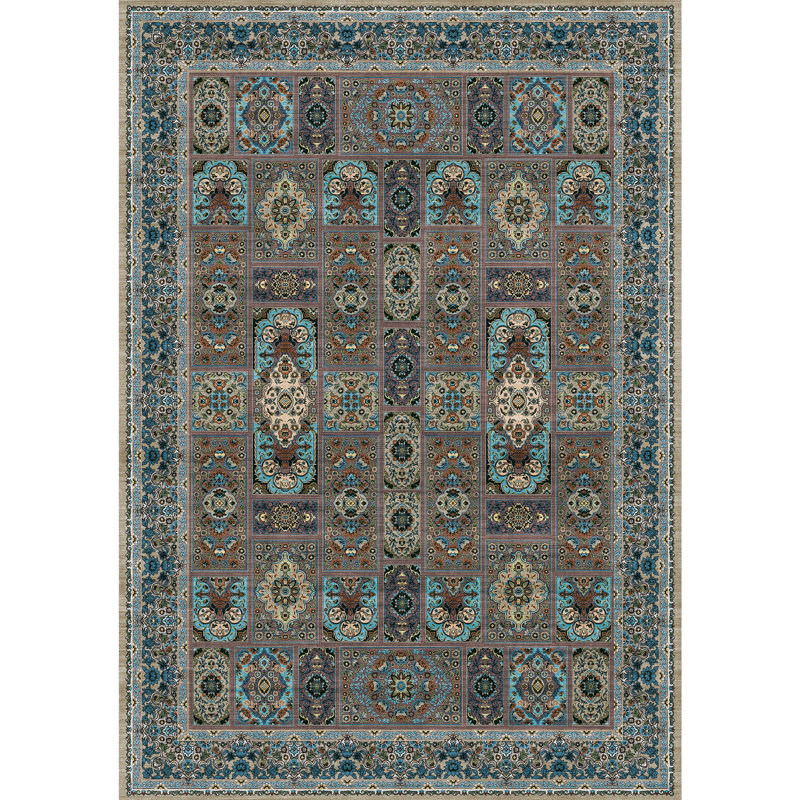 Tapis oriental à motif floral lavable à la machine., Rectangle de 5 pi x 8 pi