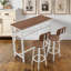 Ensemble de table de bar 5 pièces Lysle avec tablette en métal, ensemble de salle à manger, table à hauteur de comptoir et 4 tabourets de bar Lysle-1151581810-1171740271-1146240954