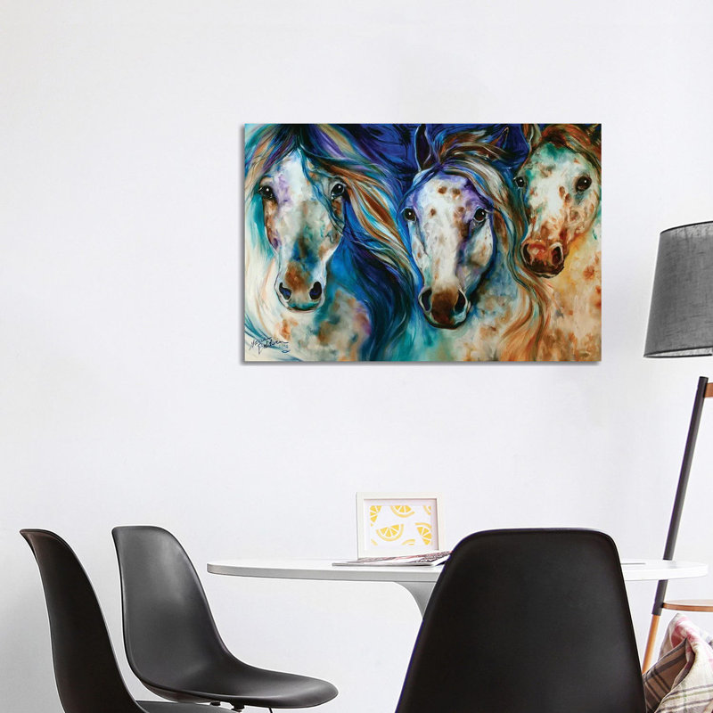 3 Wild Appaloosa Horses by Marcia Baldwin - Wrapped Canvas Painting, 101.6 cm H x 66.04 cm W x 1.91 cm D