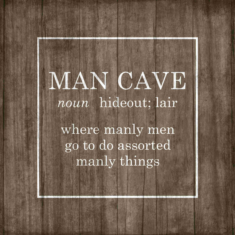 «Man Cave», impression sur toile tendue, L 12 po x H 12 po