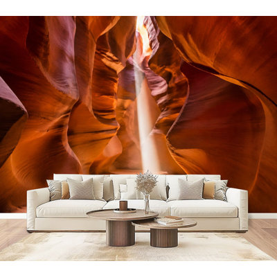 Papier peint adhésif auto-adhésif Sunlit Narrow Canyon Red Rock Formations Sand H 69 po x l 96 po