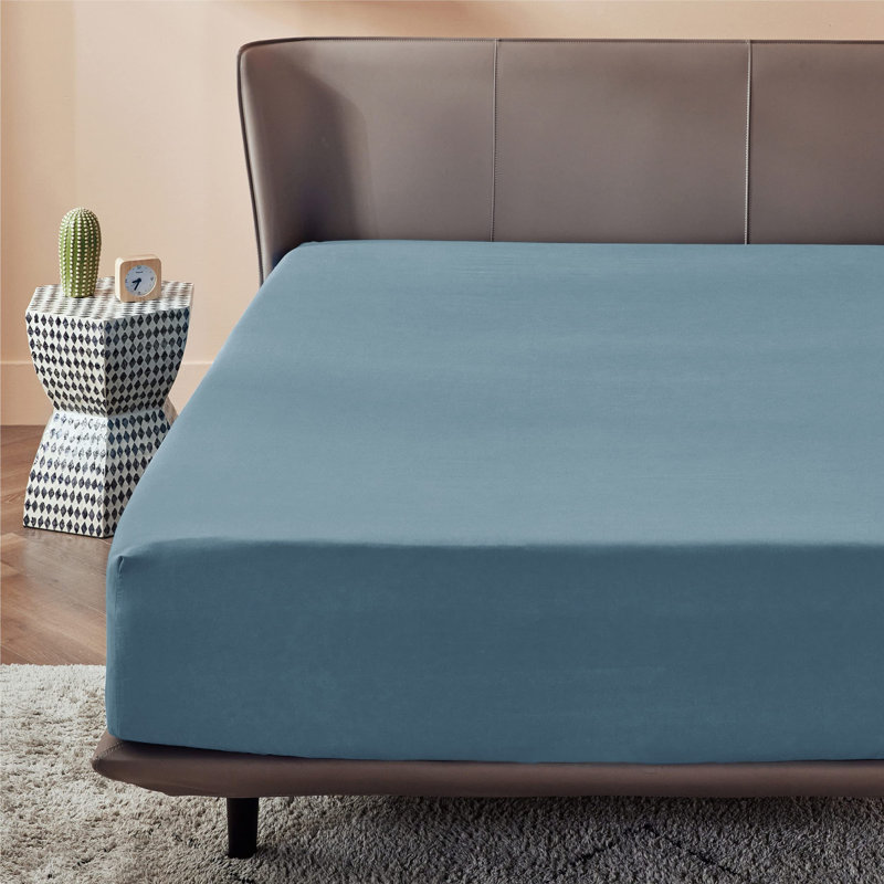 Bedsure Fitted Sheet Deep - Bed Sheets Extra Deep Pocket made of Soft Brushed Microfiber for Bed, Grey Blue