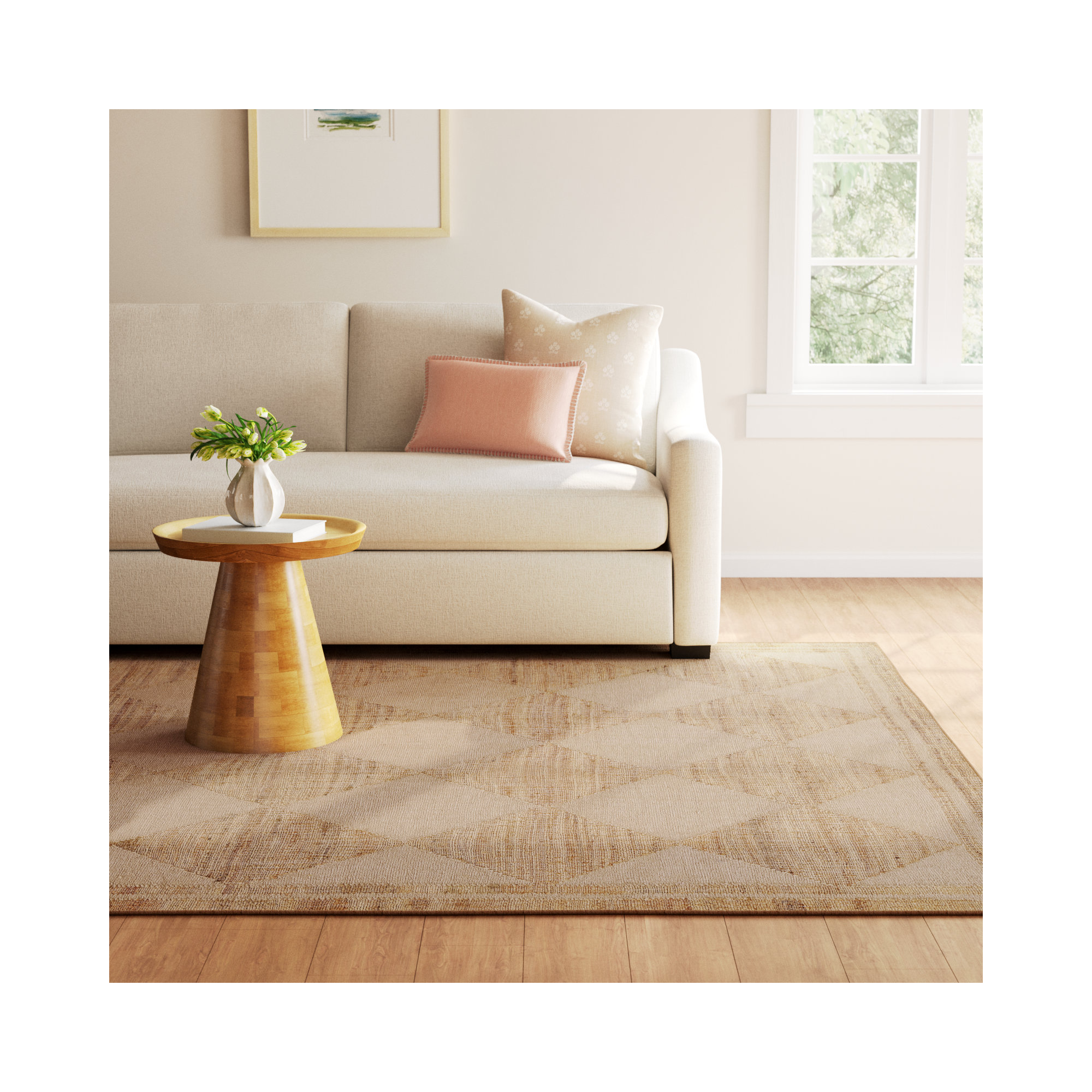 Erin Gates by Momeni Orchard Court Ivory Hand Woven Wool and Jute Area Rug, Rectangle 10' x 14'