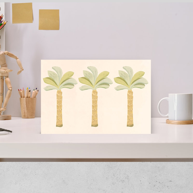 Coastal Palm Trio Abstract Palm Tree Coastal Wall Art Print, 30.48cm H x 45.72cm W