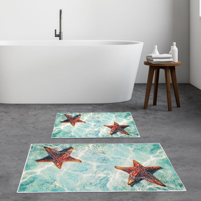 Luxurious Bathmat Set (2 Pieces), 100% Polyester, Non-Slip, Antibacterial | Dimensions: 19.7 x 23.6 inches & 23.6 x 39.4 inches | Ultra-Absorbent, Easy Clean Fabric, Machine Washable at 86°F | Perfect for Bathroom or Spa