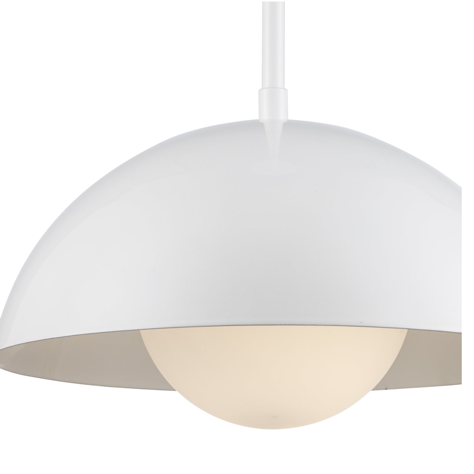 Montana Single Light Metal Dimmable Pendant, White