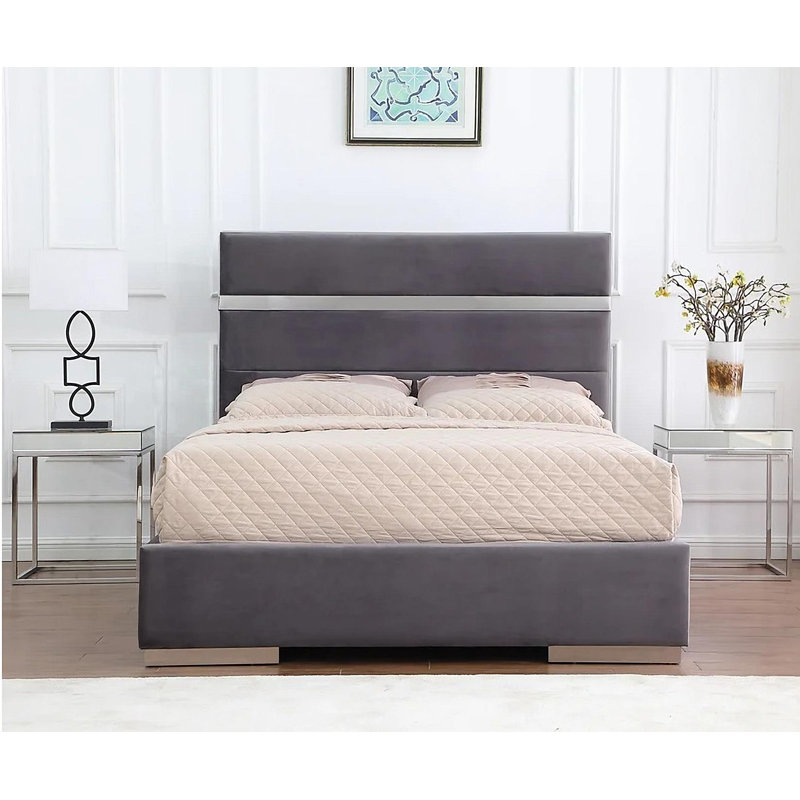 Lit plateforme Fryman, Très grand, gris