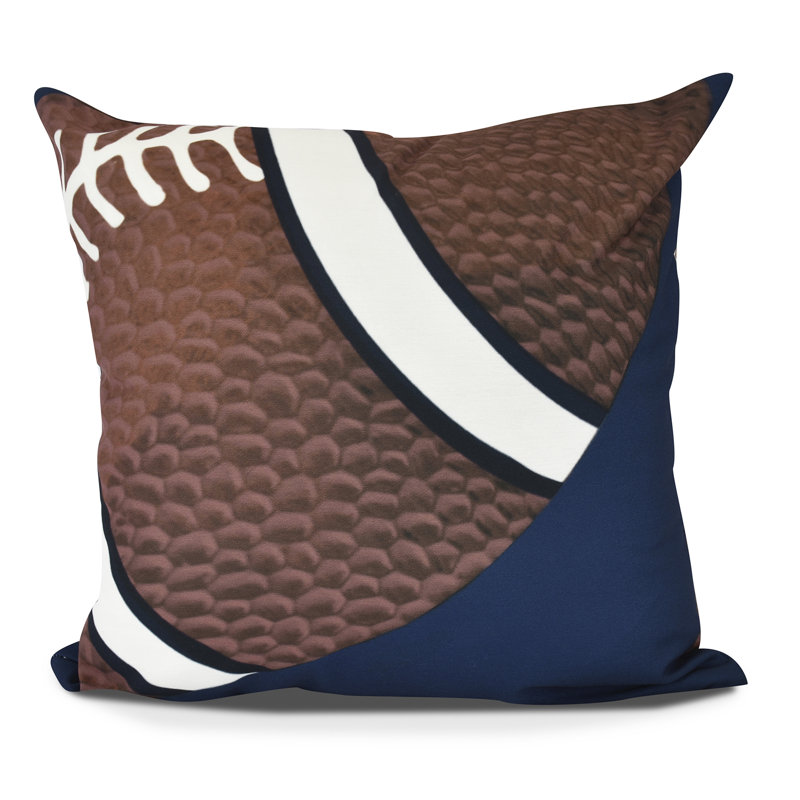 Housse de coussin d'extérieur carré Goals, Gourds and Gatherings, H 18 po x l 18 po, Bleu marine