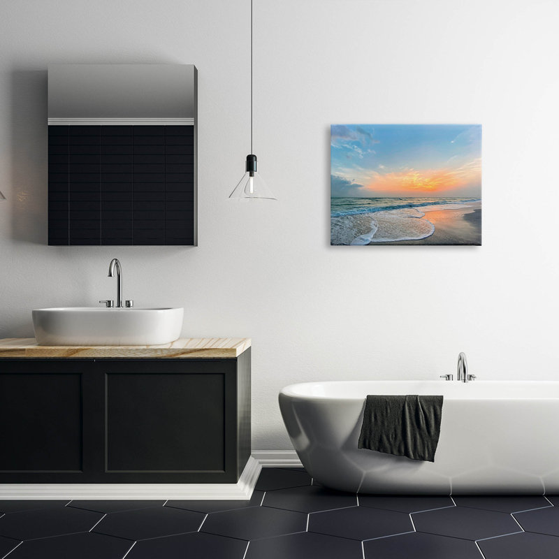 «Layered Beach Foam Sunrise», art mural par Mary Lou, H 24 po x l 30 po x P 1,5 po