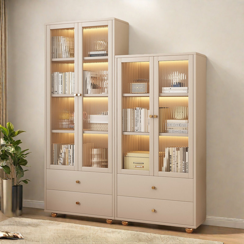 Modern Leisure Classic Combination Storage Cabinet, Beige, (3 Shelves) 78.7"H x 62.9"W x 13.7"D