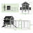 137" Chicken Coop For 8-10 Chickens, Large Chicken House, Wooden Poultry Hen Cage With Nesting Box And Run For Backyard, Gray