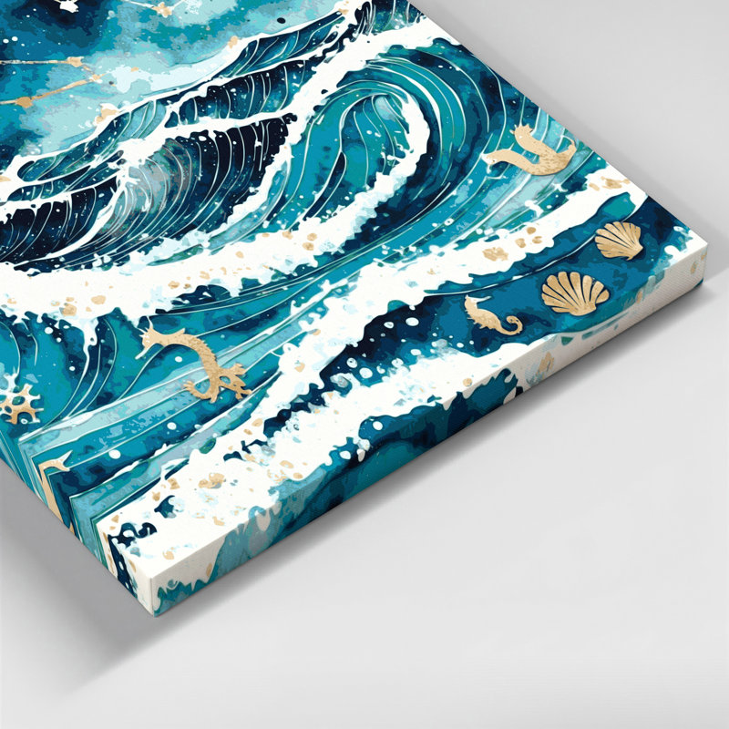 Art mural sur toile bleu Coastal Coastal Zodiac Plus, H 16 po x l 20 po