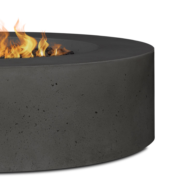 La Valle Concrete Propane Fire pit Table, Carbon
