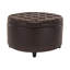 Grand repose-pieds de rangement rond en similicuir brun Niche Knight-1872000244-1872000246