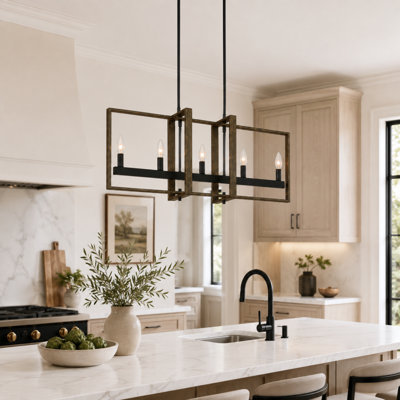 Iolande 5 - Light Dimmable Kitchen Island Square / Rectangle Pendant