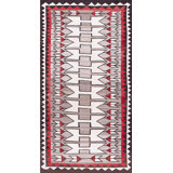 Bold Tribal Geometric Antique Flatweave Navajo Native American Area Rug