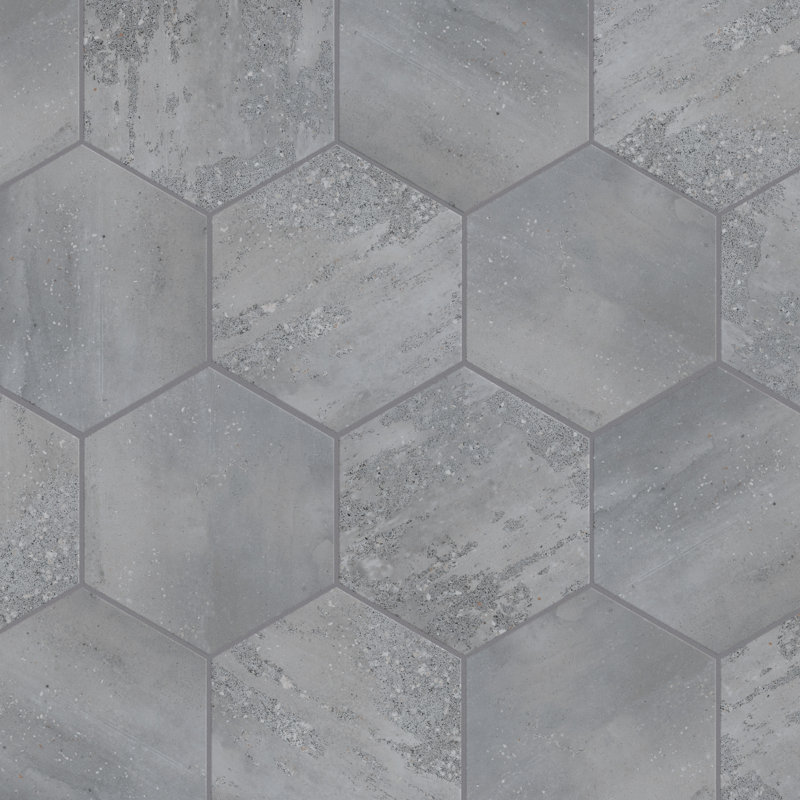 Carreau de mur et de sol en porcelaine 8,5 po x 10 po Recycle Hex