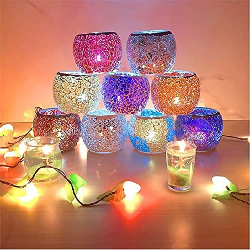 2 Piece Glass Tabletop Votive Holder Set