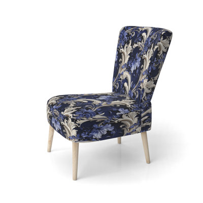 Chaise d'appoint rembourrée bleu cobalt