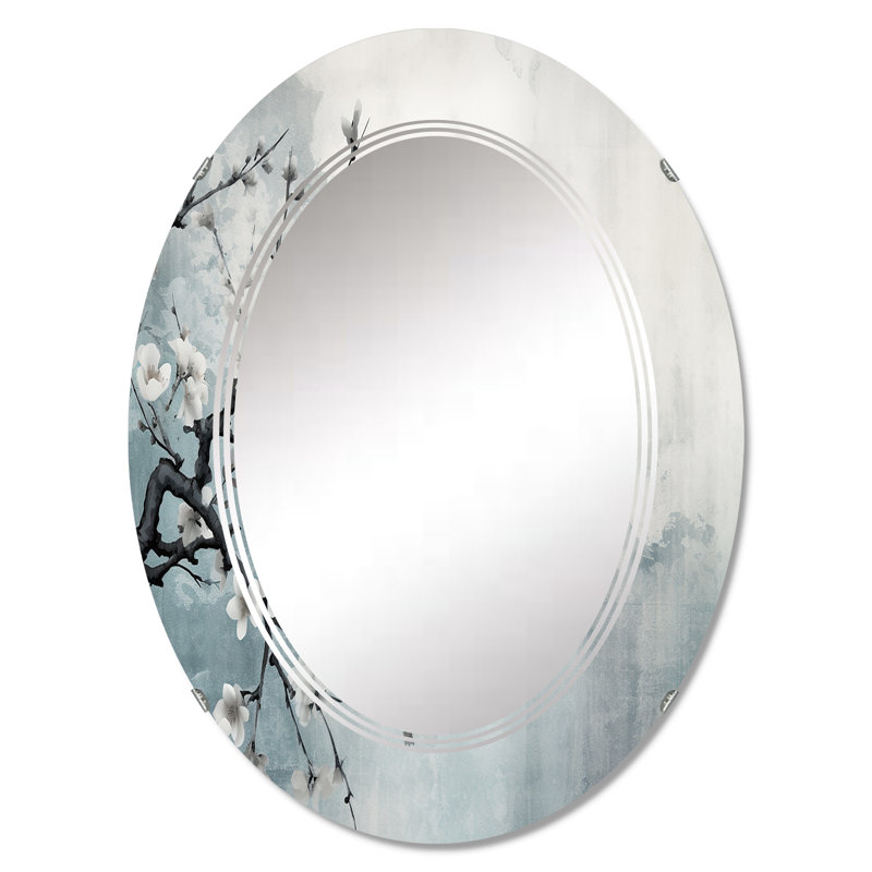 Rasharkin - Miroir mural floral ovale, 36 po x 24 po