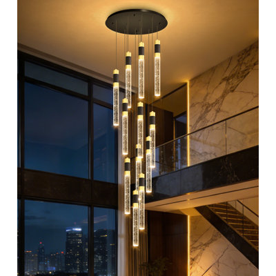 12-lights Glam Chandelier Crystal Led Dimmable Light