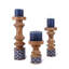  Ensemble de 3 porte-bougies en bois de manguier fabriqués à la main 